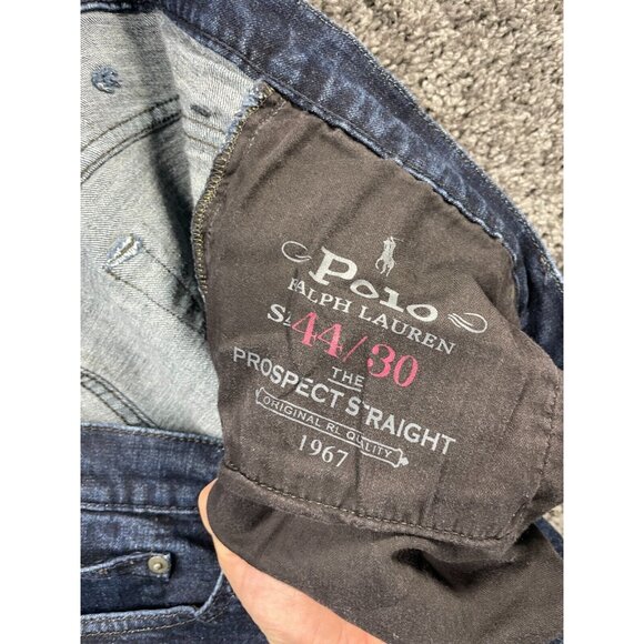 Polo Ralph Lauren Jeans Men 44B X 30 Blue Denim Cotton Prospect Straight Stretch - Picture 12 of 16